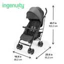 Ingenuity 3Dlite Jewel Convenience Stroller Lightweight Folding Stroller with Car Seat Compatibility, Extra-Large Canopy & Storage