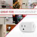 2 x GE Grounded Power Switch, Outlet Extender, 3-Prong, Easy to Install, for Indoor Lights and Small Appliances, Energy Efficient Adapter, Space Saving Design, UL Listed, White, 25511