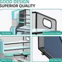 SUPEASY Desk Organizer with File Holder, 5-Tier Mesh Paper Letter Tray with Magazine Holder, Desktop Organizer and Storage for Desk Accessories Office Supplies, Black