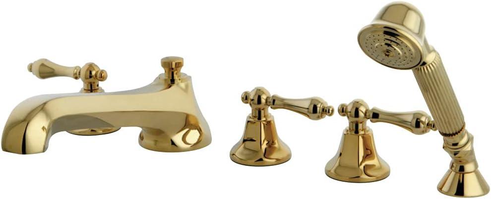 Kingston Brass KS43025AL Roman Tub Faucet with Hand Shower, Polished Brass