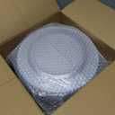 supernal 100PCS Clear Plastic Plates, Clear Plates with Silver Trim, Elegant Plastic Plate Include 50 Dinner Plate 10'' and 50 Dessert Appetizer Plates 7'' for Party, Wedding, Bridal Baptism