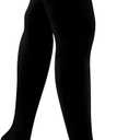 Thigh High 20-32 mmHg Compression Stocking Toeless Compression Socks for women & men circulation with Silicone Dot Band (Medium (1 Pair), Black)