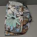 AZHM Farmhouse Flower Floral Shower Curtain Set 4pcs Rustic Teal Turquoise Daisy Bathroom Accessory Set with Rugs and 12 Hooks