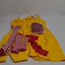 TaoBary 4 Pcs Halloween Fast Food Clown Waitress Costume Set for Women Long Arm Gloves Knee High Socks Red Wig for Cosplay XL