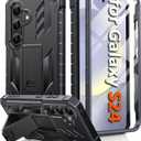 FNTCASE for Samsung Galaxy S24 Case: Military Shockproof Protective Phone Cover with Kickstand, Full-Body Drop Proof Protection Heavy Duty Durable Rugged Cases for S24 5G Black