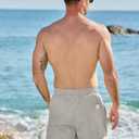 PLEPAN Mens 5 Inch Linen Shorts - Casual Elastic Waist Drawstring Summer Beach Shorts with Pocket (XXL)