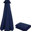 8ribs/6ribs Patio Umbrella Canopy Replacement, Polyester 9ft/10ft/11ft/13ft/6.5ft/7.5ft/8.2ft Outdoor Umbrella Replacement Top, UV 50+ Fade & Tear Resistant for Garden, Lawn, Backyard, Pool (Navy Blue)