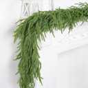 XmasExp Norfolk Pine Garland 9FT Real Touch Realistic Artificial Christmas Garland Decorations for Mantle Windows Indoor Outdoor