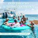 Inflatable Water Hammock Floating Dock,Round Floating Ring Inflatable Floating Hammock for Lake Boat Pool Ocean,