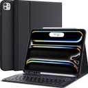CHESONA iPad Pro 13 Inch Case 2024 with Detachable Keyboard, Precise Cutouts, Pencil Holder, Multi-Viewing Angles, Wireless Folio Keyboard Case for iPad Pro 13'', Black