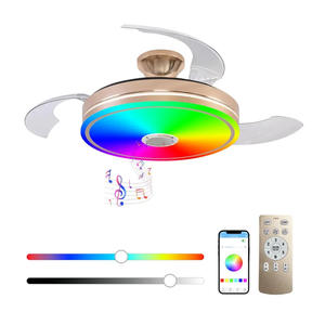 Bluetooth Ceiling Fan, 42 Inch Modern Low Profile LED Ceiling Fan Lights with Remote Control Smart Ceiling Fans for Bedroom, Living Room