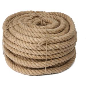 Natural Jute Twine Strin, Bulk Hemp Jute Rope Ideal for Tug of War, Deer Hunting, Nautical, Crafts, Swing, Packing Material Burlap Ribbon, Christmas Knitting Macrame Decoration(35mm/100 Feet)