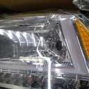 LED DRL Headlight Assembly,Fit 2009-2018 Dodge Ram 1500/10-18 Ram 2500 3500 4500 5500(Only fit factory dual beam halogen headlights, Additional H4 bulb required) Chrome Housing Amber Reflector