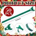 Yinder 50 Pcs Christmas Elk Garland Ties for Banister Adjustable Banister Garland Ties Green Holiday Cable Straps 12" Nylon Stocking Holders for Christmas Tree Wreath Stairways Railings Decoration