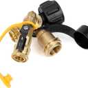 Stanbroil Propane Brass Tee with Type 1 Valve - Quick Disconnect and Disposable Cylinder Ports for Motorhome or RV