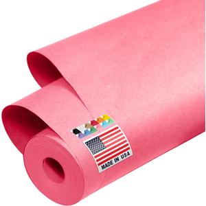 Paclord USA Made 48" x 1200" Pink Kraft Paper Roll, 45 lbs Thickness, American Quality Colored Kraft Paper for School, Poster Arts, Bulletin Board - Odorless, Non-Toxic, Safe for Kids
