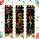 3 Pieces Vintage 50th Birthday Party Banners 50th Birthday Decorations for Men Women 1976 Porch Signs Cheers to 50th Hanging Backdrops Fifty Birthday Party Door Wall Decor Supplies