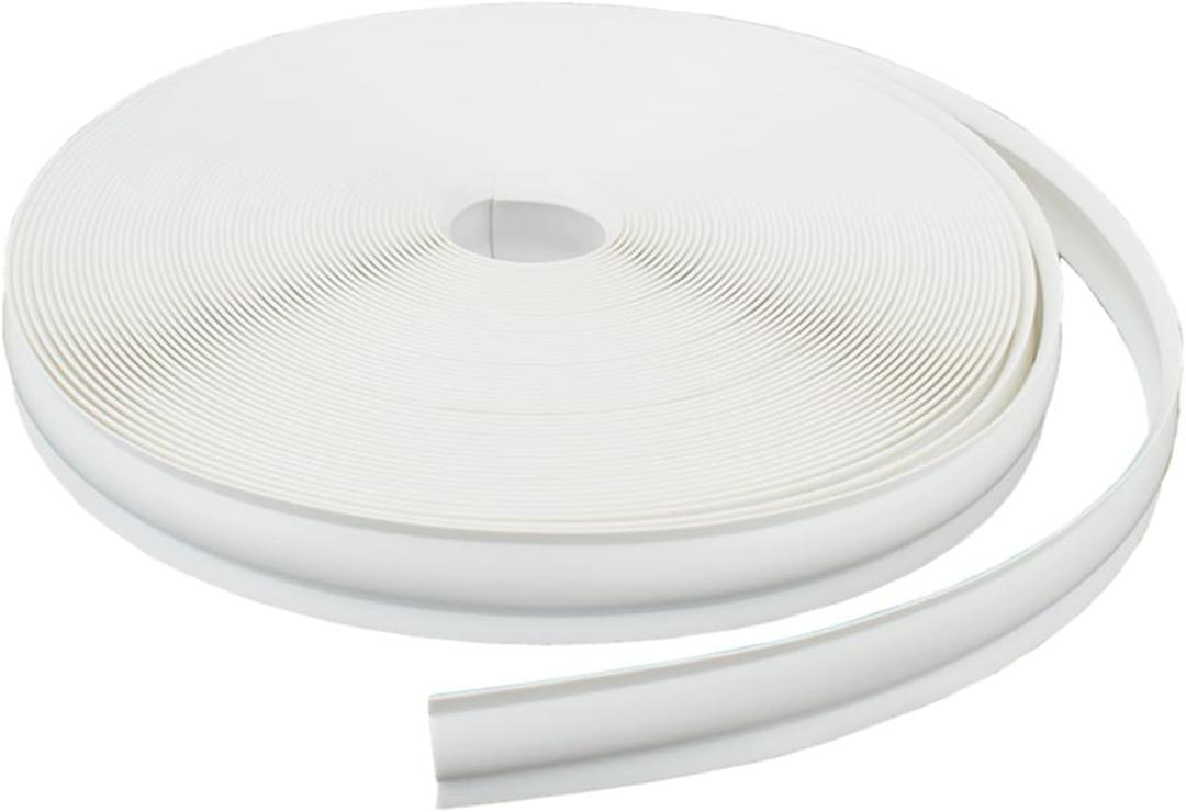 1" RV Vinyl Trim Molding Insert White for RV Screw Cover Camper Trailer Travel Gutter Corner Channel Outside Seam roof Edge Track Heavy Duty Trim(100 ft)