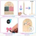 Wenqik Wooden Gender Reveal Voting Board with Stand He or She Game Guessing Sign Voting Stickers for Gender Reveal Party Supplies Decoration Baby Shower Game(Boy or Girl Burnouts or Bows)