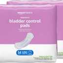 Amazon Basics Incontinence Pads for Women, Postpartum, Long, Bladder Control, Moderate Absorbency, Unscented, 108 Count (2 Packs of 54)