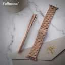 Fullmosa Metal Band Compatible with Apple Watch Bands 41mm 40mm 38mm, iWatch Band with Case for Apple Watch Series 9 8 7 6 5 4 3 2 1 SE3/2/1, Rose Gold