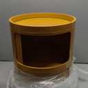 2-Tier Round Bedside Table, Narrow Storage Cabinet, Small Stylish Storage Cabinet, no Installation Required, Suitable for Living Room and Bedroom, Small Space (Yellow)