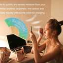 4 Pack Handheld Folding Fans with Funny Italian Quote Ecological Air Conditioning, Blue Green Ombre Fabric & Bamboo Hand Fan, Eco-Friendly Summer Cooling Tool for Travel, Beach & Party Favors