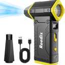 Compressed Air Duster, 210000RPM 8-Gear Adjustable Electric Air Duster with LED Display, 10,000mAh Rechargeable Air Blower for Keyboard, PC, Car and Home Cleaning, Jet Dry Blower Replace Canned Air (Yellow)