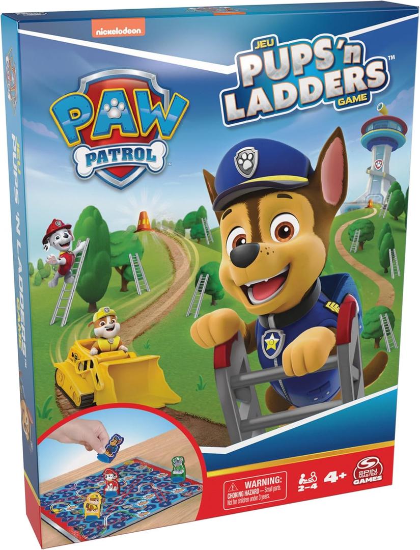 Spin Master Games, PAW Patrol Pups N Ladders Game, PAW Patrol Toys, Classic Activity Toy, for Kids & Family, 2-4 Players, for Ages 4 & Up