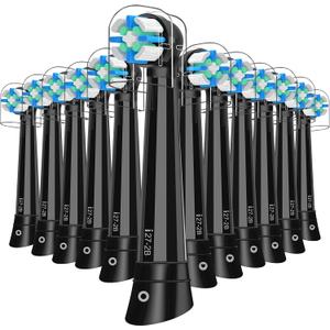 12 Pcs IO Replacement Heads Compatible with Oral B IO 2/3/4/5/6/7/8/9/10/Deep Clean Series Electric Toothbrushs, Toothbrush Heads with Medium Bristles Compatible with Oral B IO (Black)