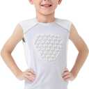 Dreammonkey 3T-9Y Toddlers Baseball Chest Protector Padded Compression Shirt Softball Lacrosse Rib Heart Sternum Guard (5T, White)