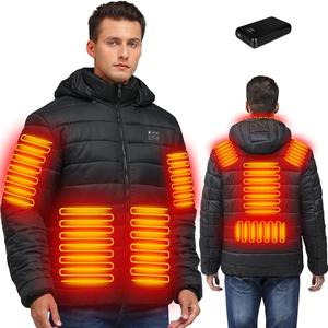 Panatude Heated Jackets for Men with Battery Pack - Light Off Design, Winter Electric Down Coat with Detachable Hood, Large