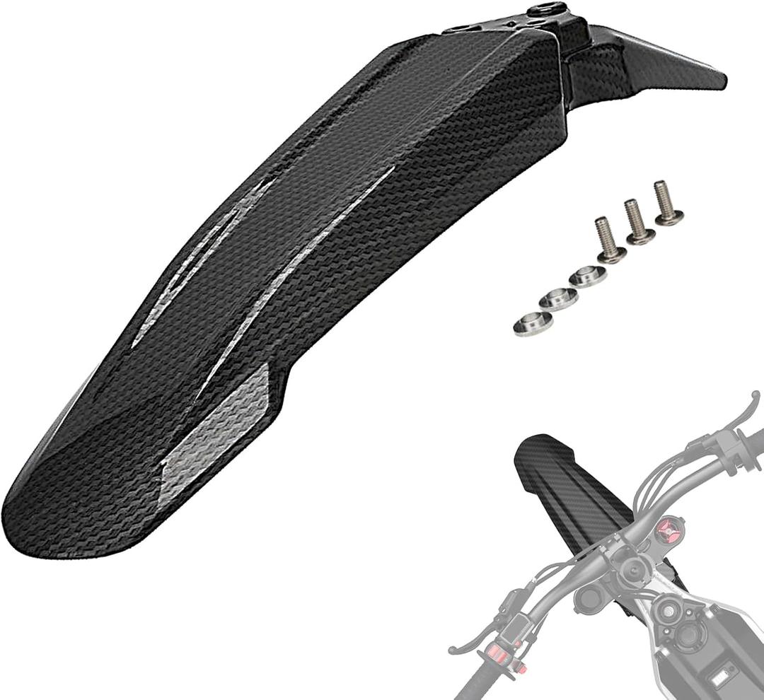 JFG RACING Front Fender For Ebike,Motorcycle Mudguard Mud Guard For Dirt Bike Surron Light Bee X And S/X160/X260 (Not Fits RST Fork) (Imitation Carbon Fiber)