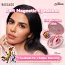 WOSADOZootopia1 Soft Magnetic Eyelashes Kit with Applicator, Disney [No.17 Ice Black] 21.5mm Reusable Glue-free Magnetic Lashes, Cruelty-free False Lashes, Waterproof, Lightweight, for Heavy Makeup