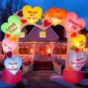 Jenaai 8 Ft Valentine's Day Inflatable Archway Love Conversation Heart Blow Up Yard Decoration Build-in LED Light Valentine Outdoor Inflatable Decor for Wedding Yard Lawn Garden Home Decor (Colorful)
