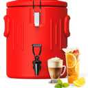 Insulated Beverage Dispenser 3.5 Gallon, Hot Drink Dispenser with 304 Stainless Steel Interior & Spout, Hot Water Dispenser for Parties, Portable Outdoors Water Cooler Jug for Camping Sports