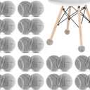 Macarrie 40 Pieces Precut Tennis Balls for Chairs Tennis Ball Chairs Foot Covers for Furniture Leg Classroom Floor Protection Chair Desk Legs Coverings(Gray) 
