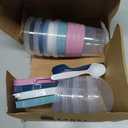 4 Pack Reusable On The Go Yogurt Parfait Cups, Breakfast Plastic Containers with Lids and Spoons, Perfect Jars for Overnight Oats Cereal Granola Oatmeal Smoothies and Snack Prep (4 Colors Set)