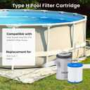 Future Way 6-Pack Type H Pool Filter Cartridge Replacement for Intex 330 GPH Filter Pump for Above Ground Pools