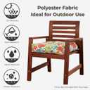 20x20 Square Tufted Outdoor Seat Cushion, Reversible Patio Chair Cushion with Ties, Durable Polyester Fabric, Eco-Friendly Recycled Fill, Weather-Resistant Breeze Floral, Set of 2
