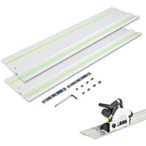 110 Guide Rail Fs-1400/2, Compatible With Festool Ts-55/Ts-75 Track Saws, For Makita/For Powertec/For Wen/For Vevor/110 Rail With Connector, Aluminum Rail (2800 Mm) High Precision Cutting