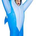Inflatable Shark Costume Kids, Halloween Shark Inflatable Costumes Funny Blow up Costume for Boys Girls (6-12 Yrs, Blue)