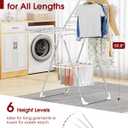 Sakugi Clothes Drying Rack, 55.5" Adjustable Wings, Foldable Design | Laundry Room, Bedroom, Outdoor & Indoor Use, Height Adjustable, Collapsible, Silver White, 55.5" L 22.8" W, Large