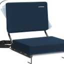 Bleacher Chairs with Back and Cushion,Stadium Seats with Back Support,Portable Bleacher Seat with Should Strap,Folding Comfort Padded Stadium Chairs for Adults Watch All Sport Event(Navt Blue)