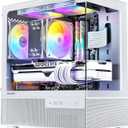Aqua 3, Micro ATX Case, MATX PC Case with 3 X 120mm 3-Pin ARGB Fan Pre-Installed, Panoramic View Tempered Glass Front & Side Panel, with Type C Port, White