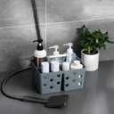 Anyoifax Portable Shower Caddy Plastic Shower Basket Organizer Divided Bathroom Caddy Storage Cleanning Caddy Tote with Handle for College, Dorm Room, Kitchen, Grey