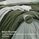 Bedsure Queen Comforter Set - 7 Pieces Olive Green Queen Bedding Set for All Seasons, Boho Contrasting Design Bed in a Bag with Comforter, Sheets, Pillowcases & Shams