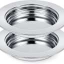 Zhehao 2 Pcs Communion Plates for Church Communion Bread Tray Plate Church Supplies Set Polished Stainless Steel Tray (Silver)