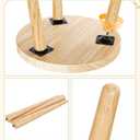 Plant Stand Indoor 2 Pack, Wood Mid Century Indoor Plant Stand, Tall Plant Stands for Flower Pot, Round Plant Table Side End Table With Raised Design, Natural Wood, 11.7"x18.8" & 11.7"x13"