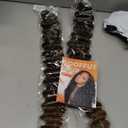 Feather Crochet Hair Extensions for Women 18 Inch 100 Strands Micro Knots Hair Pre-Separated Invisible Human Hair Blend Synthetic Curly Deep Wave Crochet Hair(100strands Black to Brown)